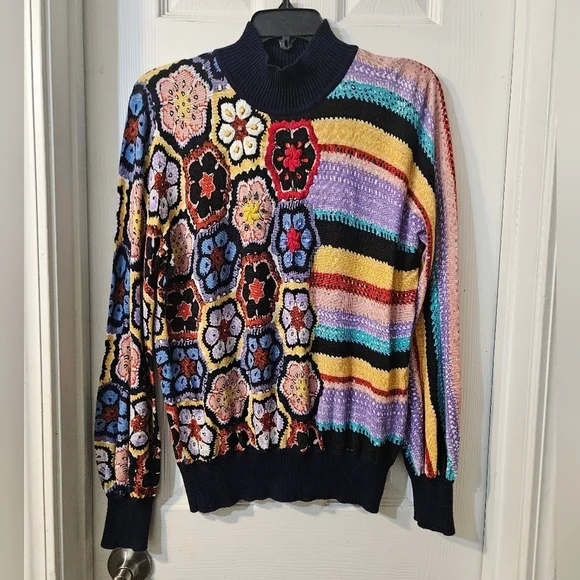 Leo & Ugo Paris Embroidered  Colorful Floral Stripped Longsleeve - Picture 2 of 8
